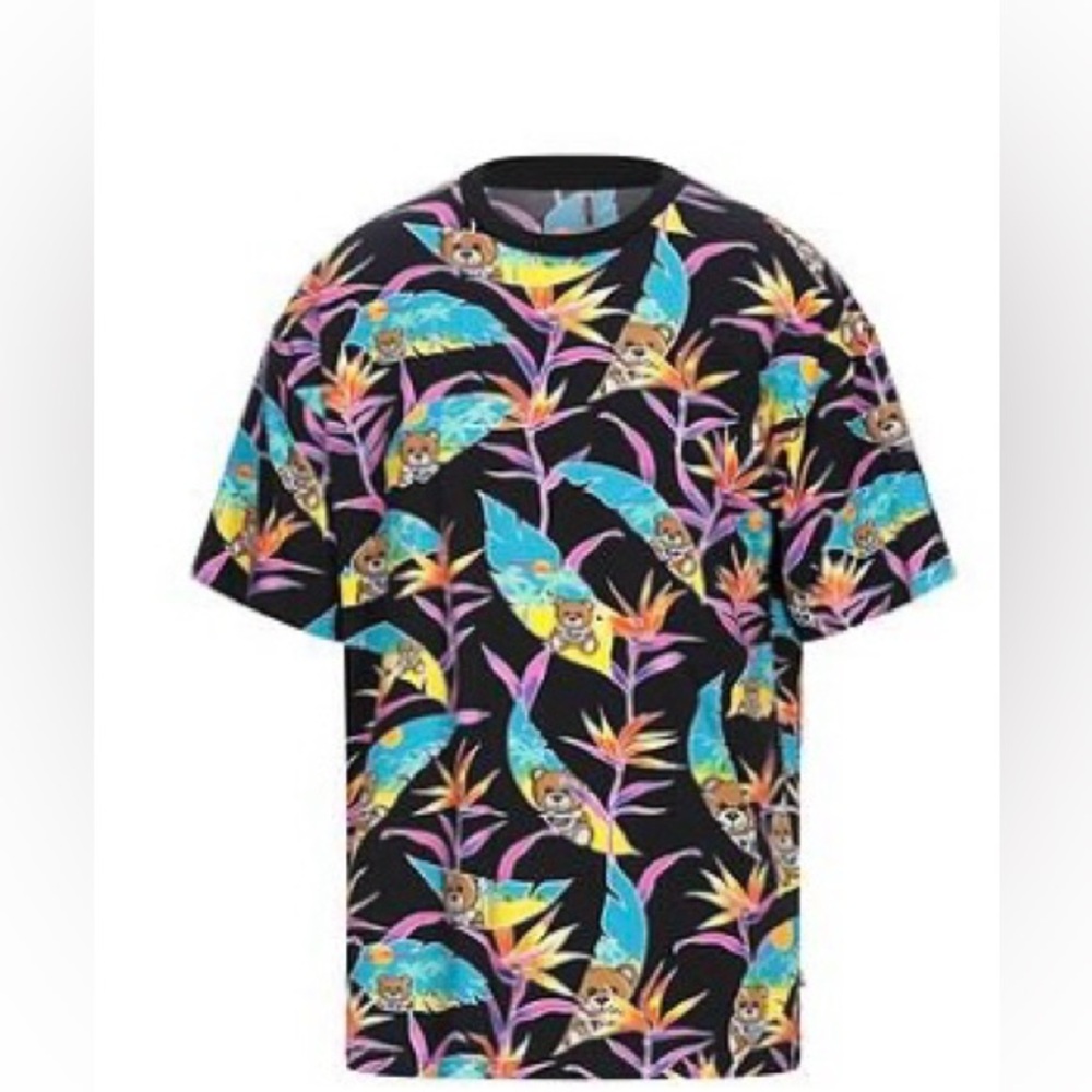 Moschino Black Multicolor Bear  T-shirt